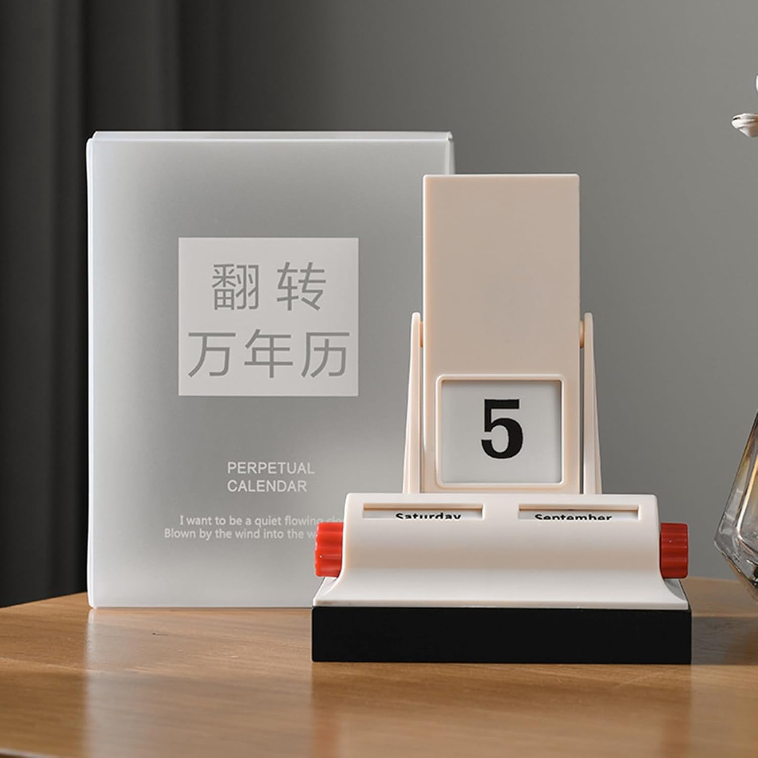 2026 Creative Perpetual Flip Calendar, Vintage Style, Easy-View Date Display, Cream-Colored Minimalist Desk Decor, Premium Holiday Gift for Coworkers, Friends & Family