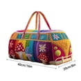 thumbnail image 3 of Bright Vintage Bus Canvas Duffel Bag, Recreational Embroidered Quilted Weekender Bag for Women, Large Capacity Travel Tote with Handles, 3 of 3