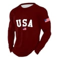 thumbnail image 2 of Americas 250Th Men's Graphic Long Sleeve Crew Neck Everyday Casual Comfort Tee 4Th of July Shirts Men XXXL, 2 of 3