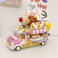 thumbnail image 5 of Bloques de construcción de tamaño pequeño para niños y niñas, con forma de camión de comida y helados, para acampar, creativos, bricolaje, 5 of 5