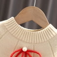 thumbnail image 4 of Godderr Kids Toddlers Girls Red Knitted Sweater Dress Baby Ruffle Edge Pullover Casual Dress Kids Puff Sleeve Pleated Red Party Infant Autumn Winter Dress Princess Dress for 9M-6T, 4 of 8