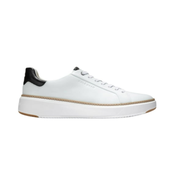 Cole Haan Men’s GrandPrø Topspin Luxurious Lightweight Leather Sneakers – Optic White, Wide
