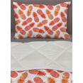 thumbnail image 3 of Orange Comforter & Sham Bedding Set, Vintage Pattern of Tropical Exotic Climate Fruits Pineapples Hawaii Summer Design, 3 pcs Duvet Set Microfiber Filling Quilt, 5 Sizes, Orange White, by Ambesonne, 3 of 4