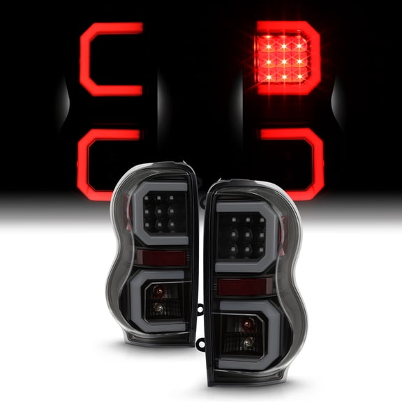 AKKON - Fits 2004-2009 Dodge Durango SUV [Dual C-Tube] LED Black Smoked Tail Lamps Brake Lights Pair Left Driver Right Passenger