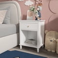 thumbnail image 2 of Kids Nightstand with Drawer & Open Shelf - Solid Color Toddler Bedside Table, Thickened MDF Storage Organizer for Bedroom, Playroom, Nursery, 2 of 6