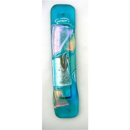 Judaica TB-MEZ-S8 5. 5'' Turquoise Rainbow Fusion Mezuzah