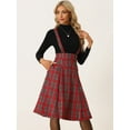 thumbnail image 4 of DARING DIVA Women's Tartan Pinafore Plaid Midi Suspender Skirt XS Red, 4 of 6