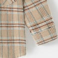 thumbnail image 4 of Fesfesfes Girls Plaid Shirt Long Sleeve Top with Double Pockets Loose Tunic Blouse for Fall Winter Casual Wear Comfortable Soft Breathable Fabric for Kids Toddler Children(Khaki#1,9-10 Years), 4 of 4