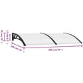 thumbnail image 3 of vidaXL Door Canopy, Outdoor Awning for Porch & Patio, Polycarbonate Cover, 78.7x39.4 In, Black, 3 of 8