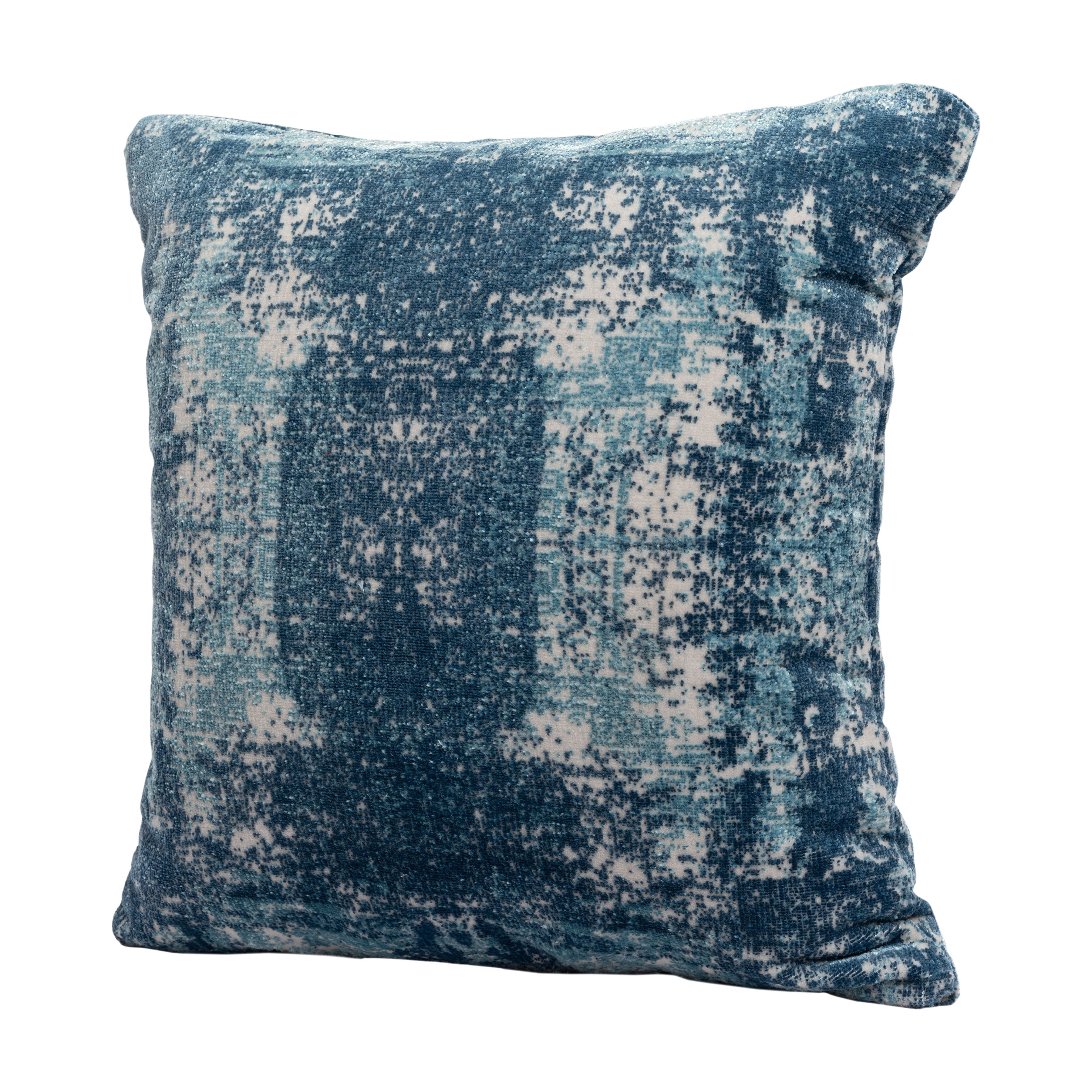Harlow Hill Verona 20" x 20" Blue/Ivory Abstract Performance Blend Adult Decorative Throw Pillow Cover