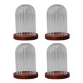 thumbnail image 1 of GUOOL Cloche en Verre Transparent Dôme Fleur Support Micro Paysage Miniature Maison Rayure Rouge, 1 of 9