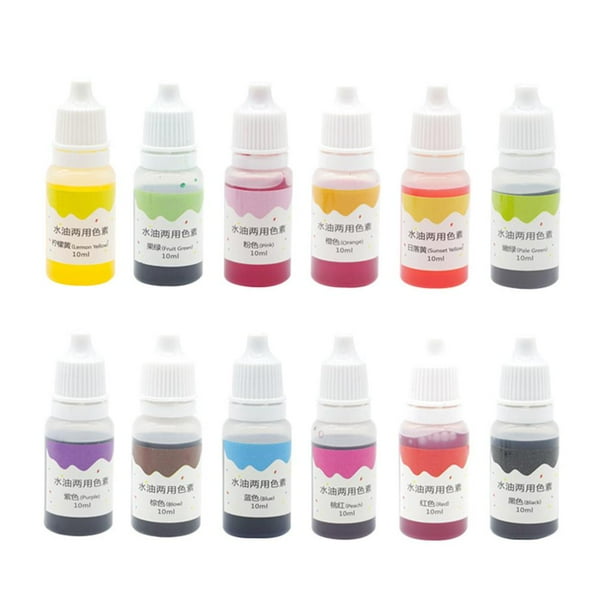 12 botellas de 10ml, colorantes comestibles respetuosos con , de para , suministros para manualidades de resina D