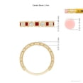 thumbnail image 4 of ANGARA Natural Bezel-Set Square Ruby and Round Diamond Ring in 14K Yellow Gold for Women (Size-2mm) | July Birthstone, Birthday, Anniversary, Jewelry Gift for Women | Natural Ruby Ring, 4 of 9