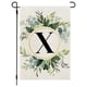 thumbnail image 1 of Burlap Garden Porch Lawn Flag, 26 Letters+green Plant Printing, Flax Garden Flag, First Letter Of Surname, Hanging Flag At The Gate Of Courtyard, 1 of 8