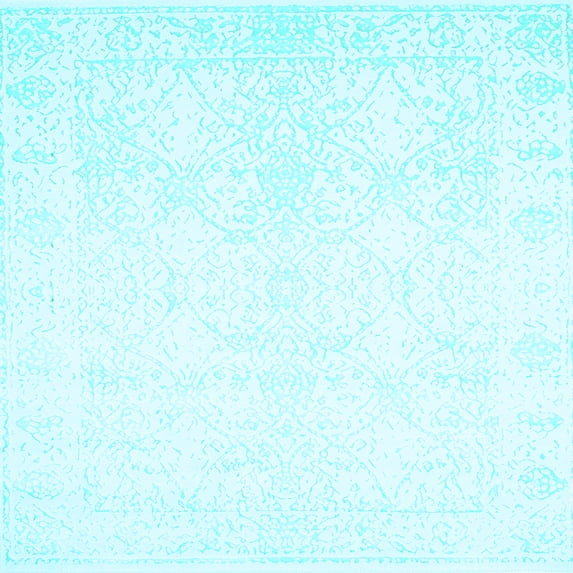 Ahgly Company Indoor Square Solid Light Blue Modern Area Rugs, 8' Square