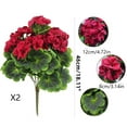 thumbnail image 2 of Morttic 2 Pcs Artificial Geraniums for Outdoor Silk Geranium Flowers Red Artificial Geranium Bush Faux Flowers Geraniums Branch for Garden Patio Grave Cemetary Vase Table Centerpiece Indoor Decor, 2 of 7