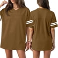 thumbnail image 2 of HAJWOH Jersey T Shirts for Women Plain Football Tops Athletic Shirts Practice Sports Uniforms Outfits Light Brown L, 2 of 5