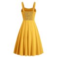 thumbnail image 4 of Sakmal Cute Dresses for Women 2025 A Line Long Yellow Dress Sleeveless Dresses with Pockets, 4 of 5