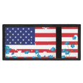 thumbnail image 4 of FUIALDOLG 4th of July Trifold Card Wallet Featuring Flag Blue Floral Design, Slim Portable Polyester Kids Wallet for Outdoor and Daily Use, 4 of 6