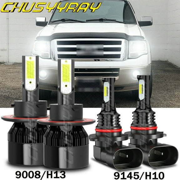 Combo LED Headlight Bulbs Fog Light for Ford Expedition 2007-2014 High Low Beam