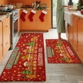 thumbnail image 3 of 3PCS Kitchen Mat set,Welcome Door Flannel Rug,Home Decor for Front Door,Kitchen, Bathroom,Christmas Trees Gingerbread Men Presents ,Gifts for family and friends., 3 of 9