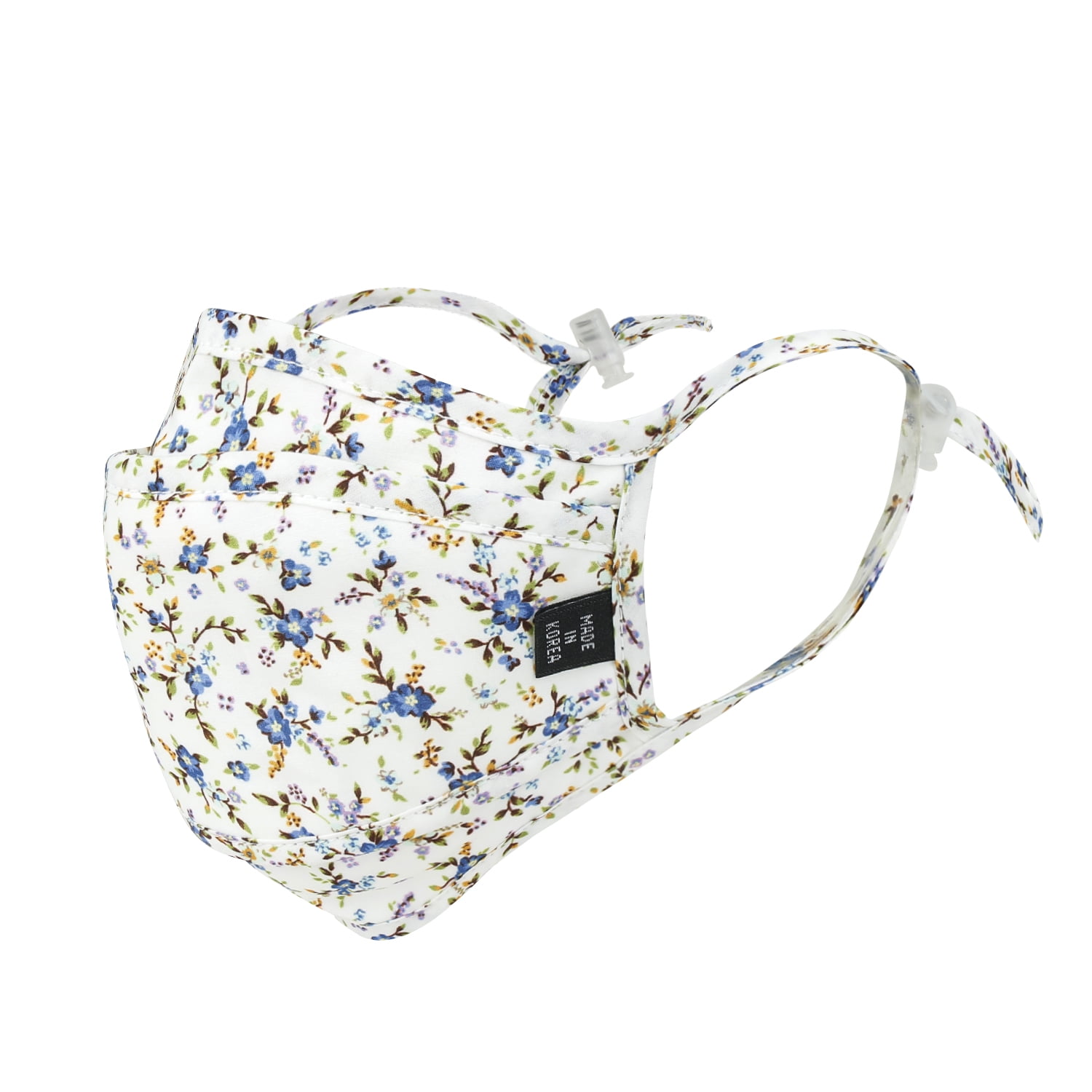 ililily Cotton Double Layer Patterned Face Mask Washable Filter Lining Mask, White