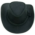 thumbnail image 7 of Lesa Collection Rodeo Leather Outback Hat For Men and Women Shapeable Wide Brim - XL - Black, 7 of 7