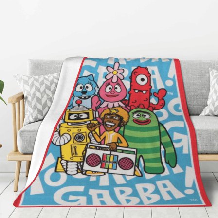 Cute Yogabba Gabba Style-1 Anti-Pilling Soft Warm Flannel Throw Blanket 60"x50" For Sofa Bed Home Blankets