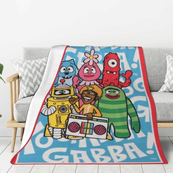 Cute Yogabba Gabba Style-1 Anti-Pilling Soft Warm Flannel Throw Blanket 60"x50" For Sofa Bed Home Blankets