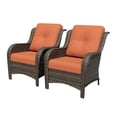 thumbnail image 3 of Meetleisure Patio Chairs Set of 2, Wicker Outdoor Furniture with High Back, Deep Seating, Wide Armrest, Thick Cushions, Rattan Chairs for Deck Porch, Orange, 3 of 9