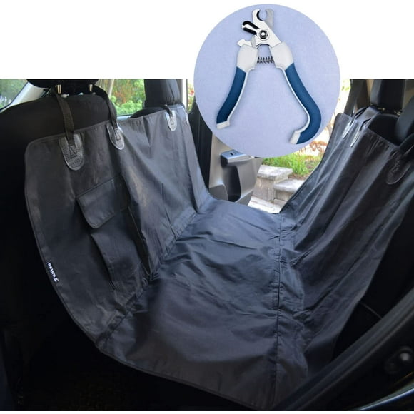 NICENEST Dog Car Seat Cover and Pet Nail Clipper 600D Oxford Fabric Waterproof Nonslip Mesh Design with Buckles Pocket Anchors Velcros