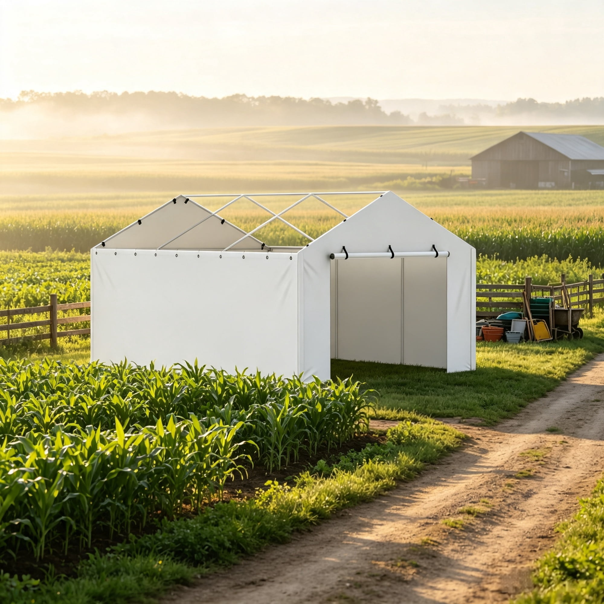 10 x 20 ft Carport Replacement Side Wall, Heavy-Duty Waterproof & UV-Protected Garage Tent Tarp with Ball Bungees (Top & Frame Not Included)