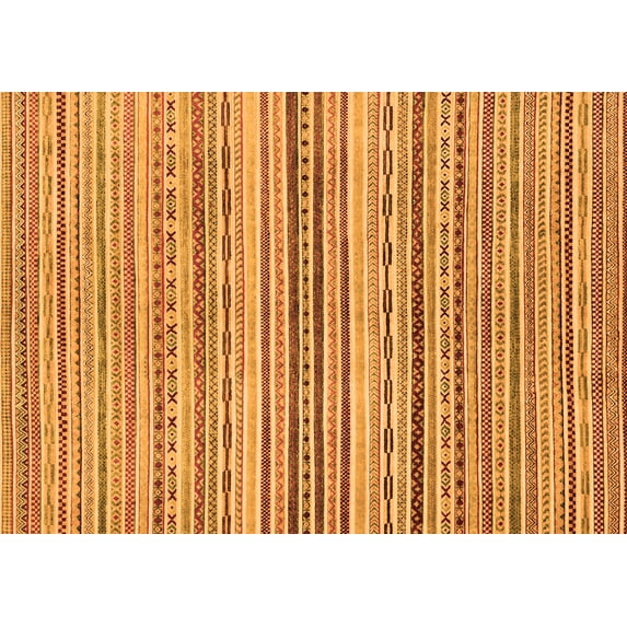 Ahgly Company Indoor Rectangle Abstract Orange Modern Area Rugs, 2' x 3'