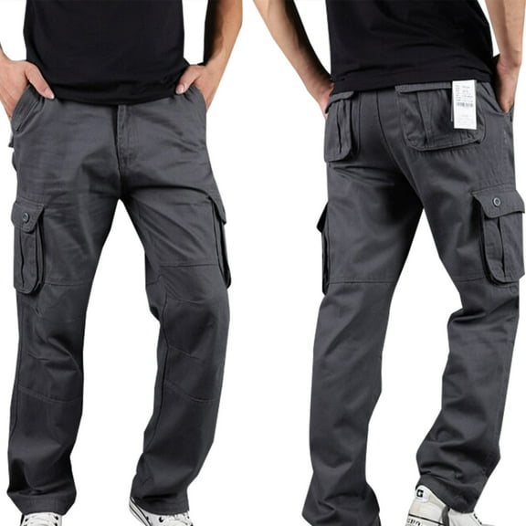 cllios Mens Cargo Pants Big and Tall Multi Pockets Pants Work Combat Trousers Classic Workwear Cargo Pants