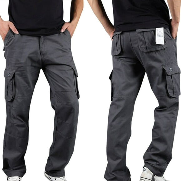 EGNMCR Men's Lightweight Pants, Cargo Pants Men, Linen Pants Men, Mens Casual Loose Fit Elastic Waist Pants Men's Spring And Hip-hop Design Sports Fitness Loose Trousers Men Pants