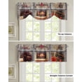thumbnail image 2 of Christmas Window Gift Box Fireplace Window Curtain Living Room Kitchen Cabinet Tie-up Valance Curtain Rod Pocket Valance, 2 of 6