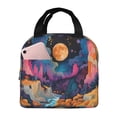 thumbnail image 1 of Fotbe Fantasy Cosmic Landscape Bolsa Térmica con Estampado y Forro de Aluminio Grueso Bolsa de Almuerzo con Bolsillo Frontal para Hombres y Mujeres, Ideal para Trabajo, Escuela, 1 of 8