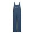 thumbnail image 3 of Women's Casual Print Loose Suspender Button-Down Bib Jumpsuit - Wide Leg Harem Pants, 3 of 3