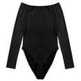 thumbnail image 2 of One Piece Long Sleeve Crew Neck Tops Bodysuits Solid Scoop Neck Pullover Shirt Tops for Women, 2 of 7