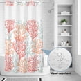 thumbnail image 2 of No Hook Shower Curtain, Red Orange Grey Coral Coastal Shower Curtains for Bathroom with See Through Top Window, Summer Beach Seaside Nautical Waterproof & Washable Bath Curtain Stand Up Stall 36"x72", 2 of 9