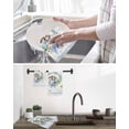 thumbnail image 5 of Easter Rabbits Eggs Kitchen Dish Towels for Drying Dishes Set of 2, Watercolor Floral Daisy Bunny Bow Spring Waffle Weave Microfiber Hand Tea Bathroom Towels Quick Dry & Absorbent Towel 15.7x23.6, 5 of 7