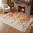 thumbnail image 3 of Orange Eucalyptus Leaves Washable Area Rug 3'x5', Spring Floral Summer Botanical Woven Cotton Tassels Kitchen Rugs, Non Slip Indoor Door Mat Throw Carpet for Entryway Living Room Nursery Laundry Room, 3 of 9