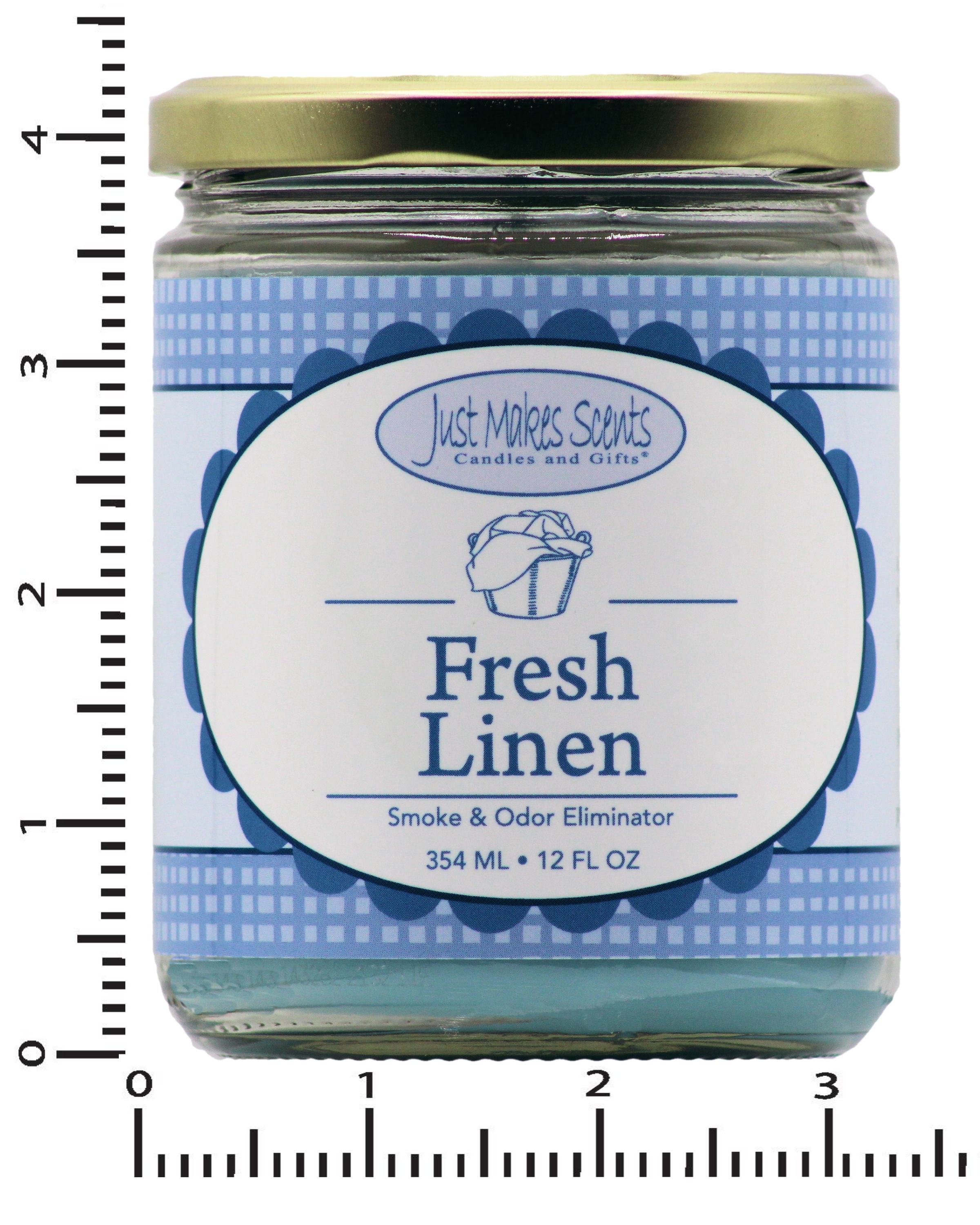 Fresh Linen Smoke & Odor Eliminator Salsa Jar Candle 12oz -Just Makes Scents Candles & Gifts