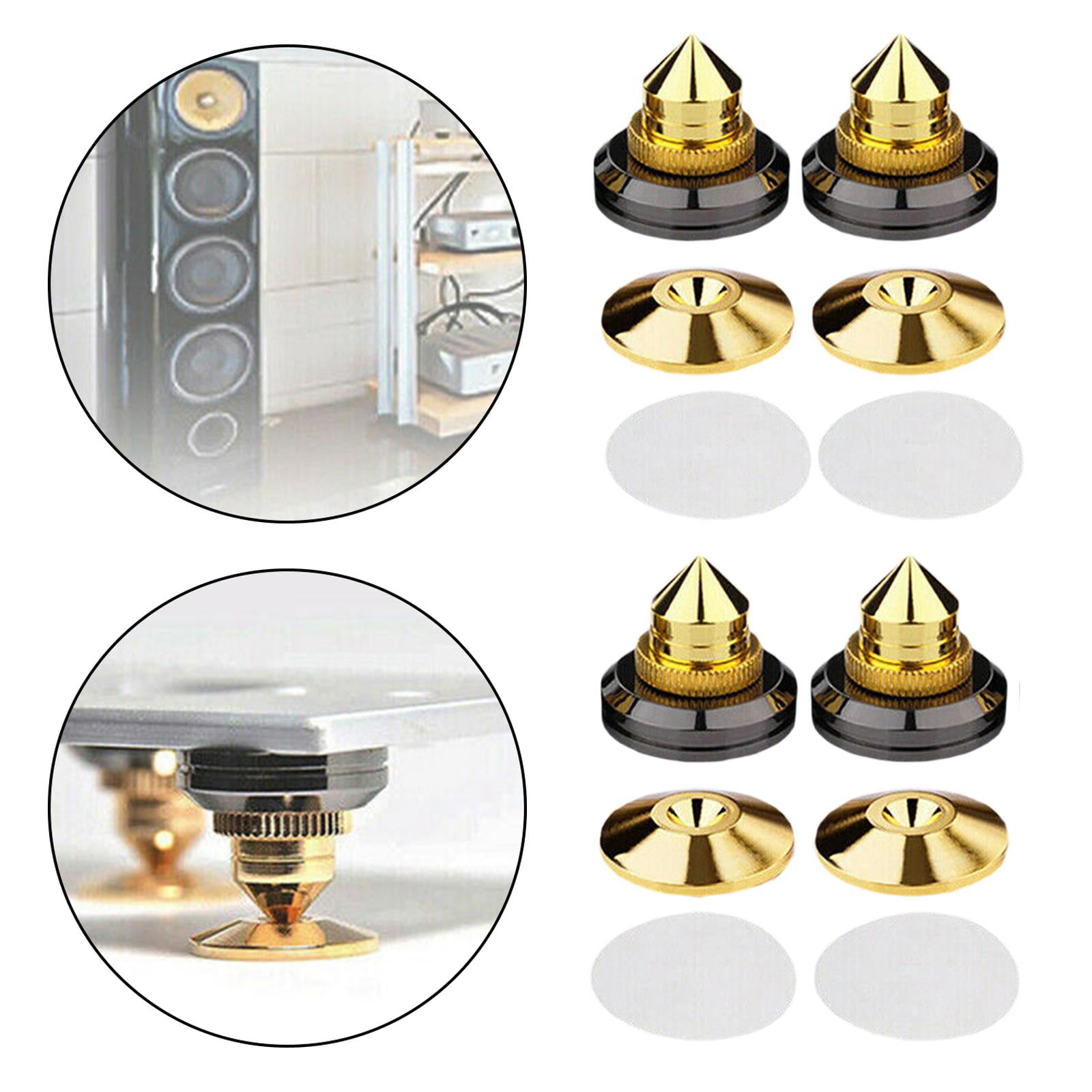 8 Pairs Copper Speaker Spikes Base Pad Feet Mat Speaker Subwoofer Suspension Spikes Isolation Stand 