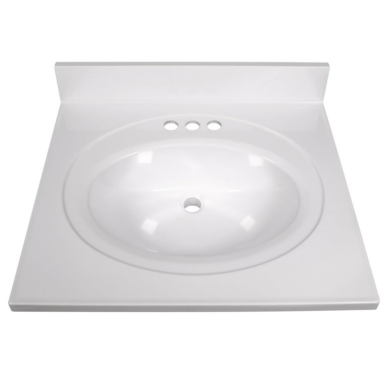 Brookings 25 Inch Bathroom Vanity with Top, Ready to Assemble
