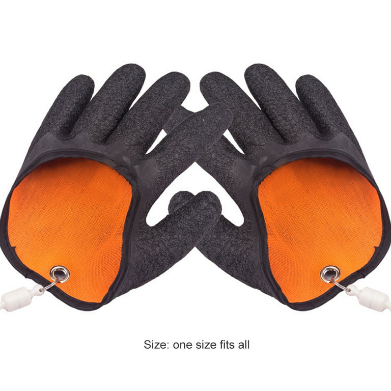 Yfmha Fishing Gloves Magnetic Anti-Slip Catching Fish Hunting Gloves (Right Hand), Adult Unisex, Black