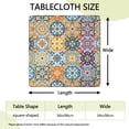 thumbnail image 2 of Multicolor Ethnic Floral Pattern Square Fitted Tablecloth with Elastic Edge,Square Table Cover,Washable Elastic Table Cover for Home Kitchen Party Decor 34"x34", 2 of 6