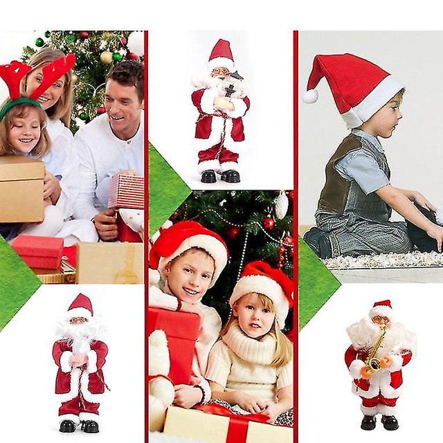 Juguetes eléctricos de Navidad para Papá Noel, decoración para el hogar, decoración para fiestas, muñeca de pie ShuxiuWang 9024735230007