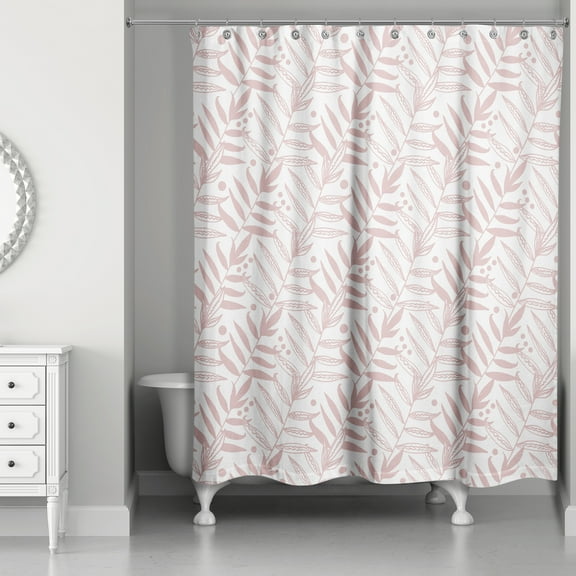Creative Products Mauve Leaf Pattern 71x74 Shower Curtain