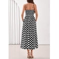 thumbnail image 4 of PRETTYGARDEN Womens Summer Dresses Spring Sleeveless Spaghetti Straps Casual Midi Dress Polka Dot Smocked Beach Sundress, 4 of 9